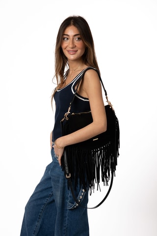 Borsa a mano in pelle Melvin - Nero