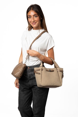 Borsa a mano in sintetico Amaia - Beige