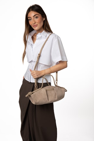 Borsa a mano in pelle Soel - Beige