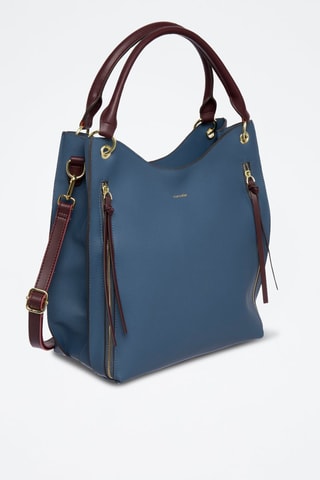 Borsa a spalla in pelle Nicole - Blu