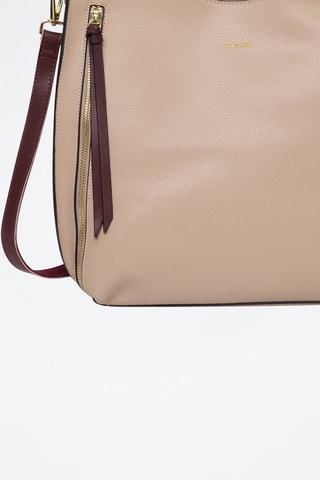 Borsa a spalla in pelle Nicole - Taupe