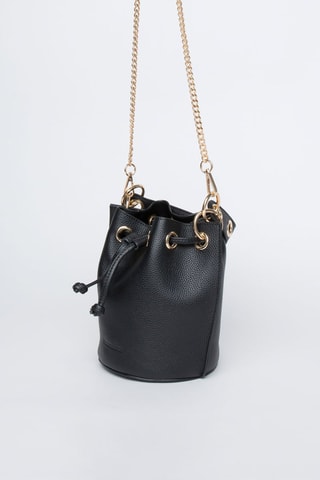 Borsa a secchiello in pelle Eden - Nero