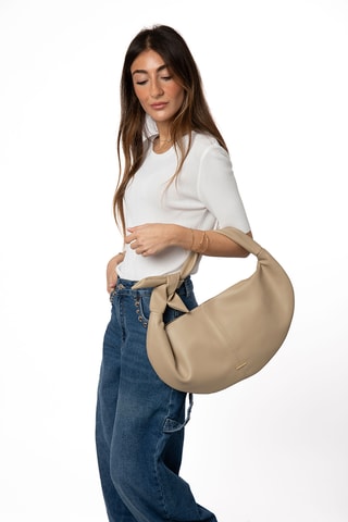 Borsa a mano in pelle Malone - Beige