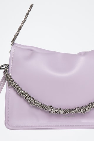 Borsa a spalla in crosta di pelle - Viola