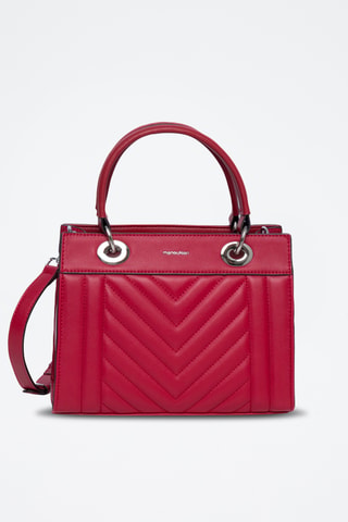 Borsa a mano in pelle Paoline - Rosso