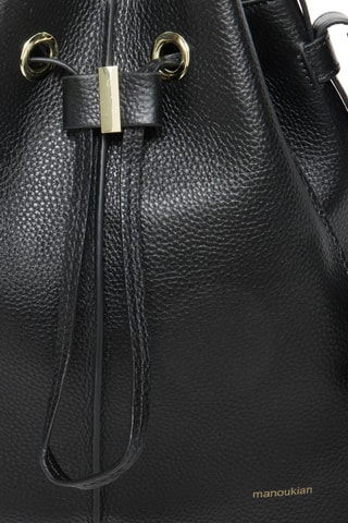 Borsa a secchiello in pelle Tony - Nero