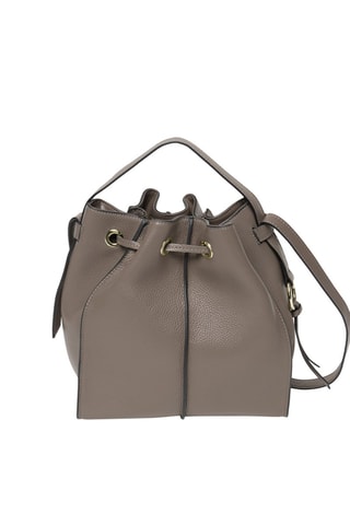 Borsa a secchiello in pelle Tony - Taupe