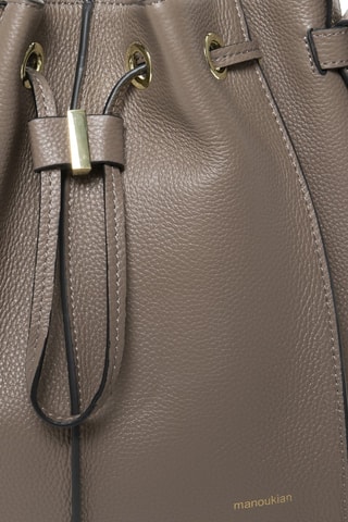 Borsa a secchiello in pelle Tony - Taupe