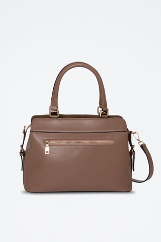 Borsa a mano in crosta di pelle Mulan - Marrone
