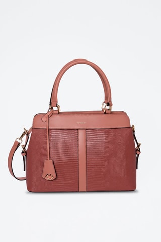 Borsa a mano in crosta di pelle Mulan - Rosa