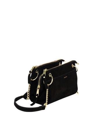 Borsa a tracolla in pelle scamosciata Chelly - Nero