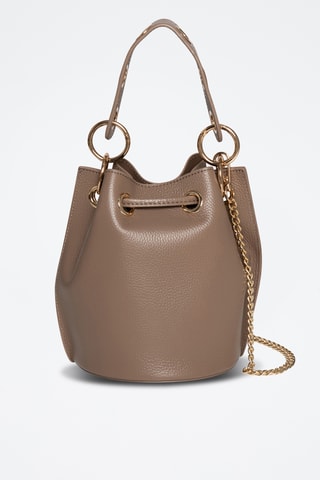 Borsa a secchiello in pelle Eden - Taupe