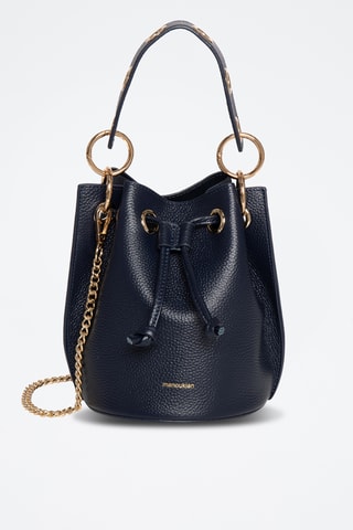 Borsa a secchiello in pelle Eden - Navy
