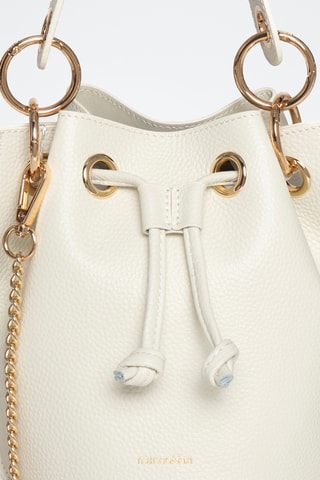 Borsa a secchiello in pelle Eden - Bianco