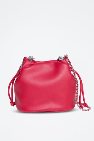 Borsa a secchiello in crosta di pelle Maguy - Rosso