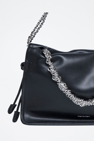 Borsa a spalla in crosta di pelle - Nero