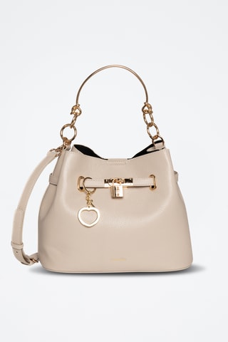Borsa a mano in pelle Vahina - Bianco