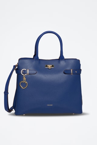 Borsa a mano in crosta di pelle Vanda - Blu