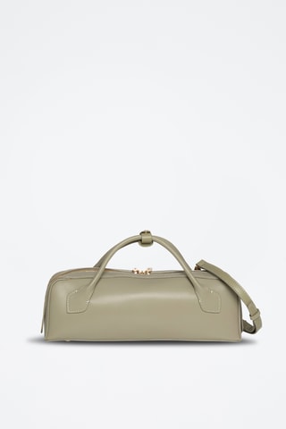 Borsa a mano in crosta di pelle Nava - Kaki