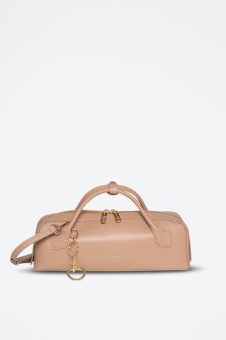 Borsa a mano in crosta di pelle Nava - Marrone