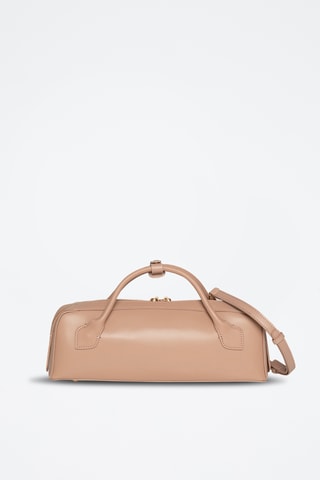 Borsa a mano in crosta di pelle Nava - Marrone