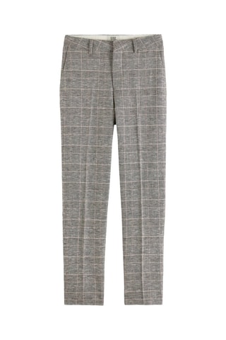 Pantalon slim taille haute en lin - Beige