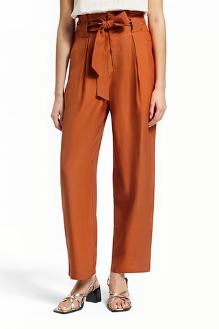 Pantalon taille haute - Rouge brique