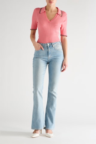 Jean flare taille haute - Bleu clair