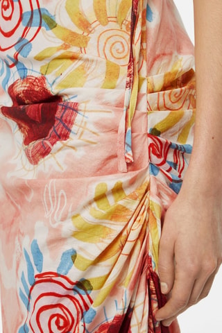 Robe droite en lin - Rose