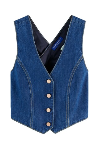 Gilet de costume en jean - Bleu marine