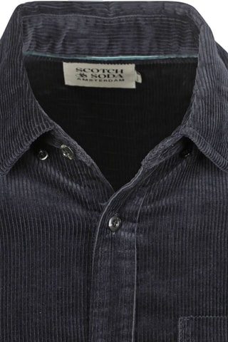 Chemise regular en velours - Noir