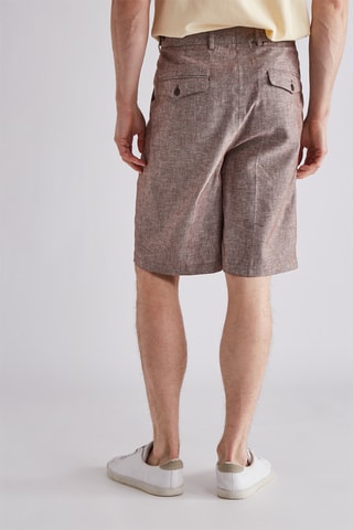 Short en lin - Marron chiné