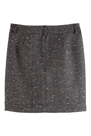 Jupe droite en laine - Gris