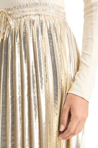 Jupe plissée taille haute - Doré