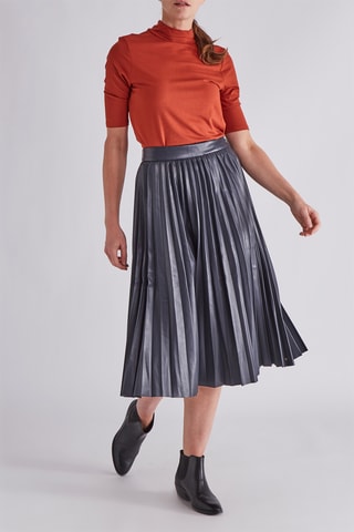 Jupe plissée taille haute - Gris