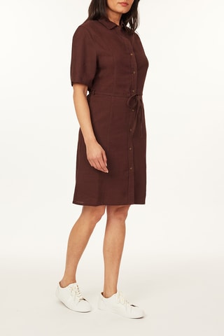 Robe chemise en lin - Marron