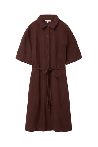 Robe chemise en lin - Marron