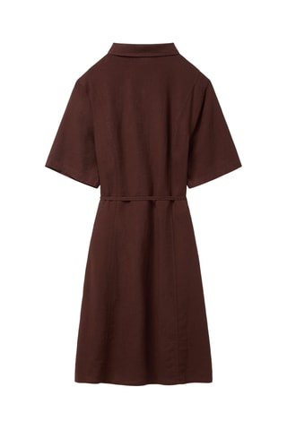 Robe chemise en lin - Marron