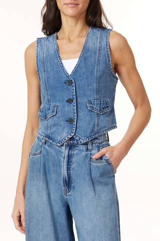 Gilet sans manches en jean - Bleu