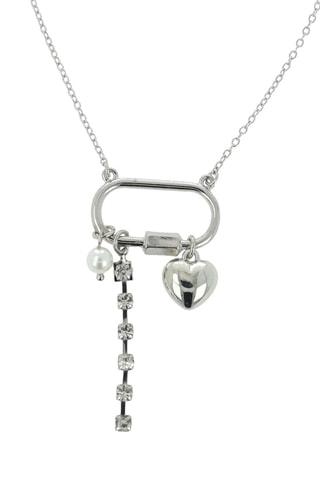 Collier - Plaqué or blanc