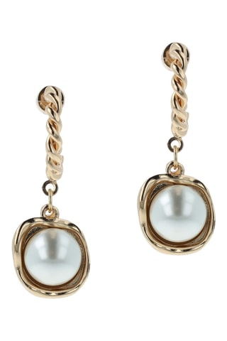 Boucles d’oreilles - Doré et blanc
