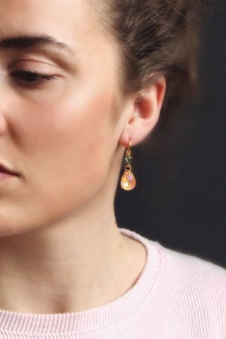 Brincos com cristais Swarovski - Folheado a ouro amarelo