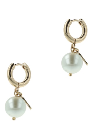 Boucles d'oreilles dorées à l'or jaune et perles d'imitation