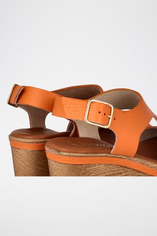 Leren Sandalen met Hak Cerdeña - Oranje