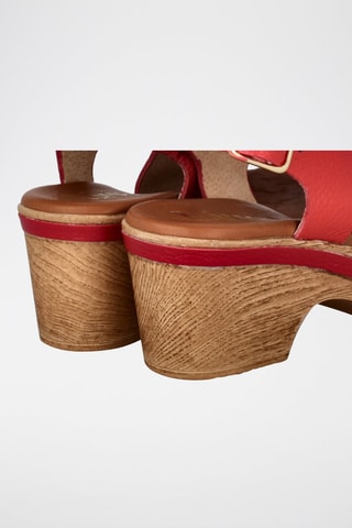 Leren Sandalen met Hak Cerdeña - Rood