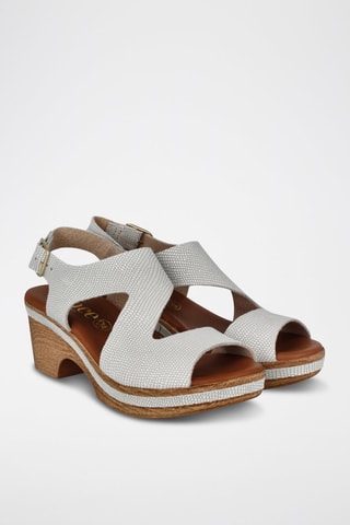 Leren Sandalen met Hak Cerdeña - Wit