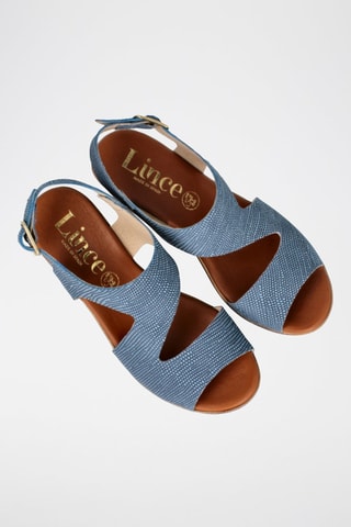 Leren Sandalen met Hak Cerdeña - Kobaltblauw