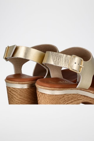 Leren Sandalen met Hak Cerdeña - Goudkleurig