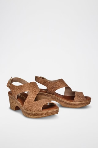 Leren Sandalen met Hak Cerdeña - Bruin