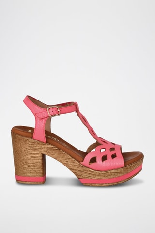 Leren Sandalen met Hak Capri - Roze